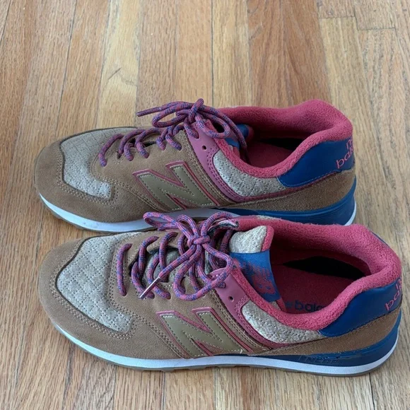 New Balance Women's Brown, Red & Navy Sneakers - Picture 2 of 7